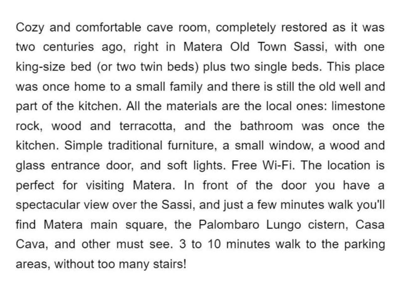 Guest house Cave Sassi
